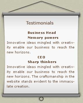 Our clients Testimonials about our web development works